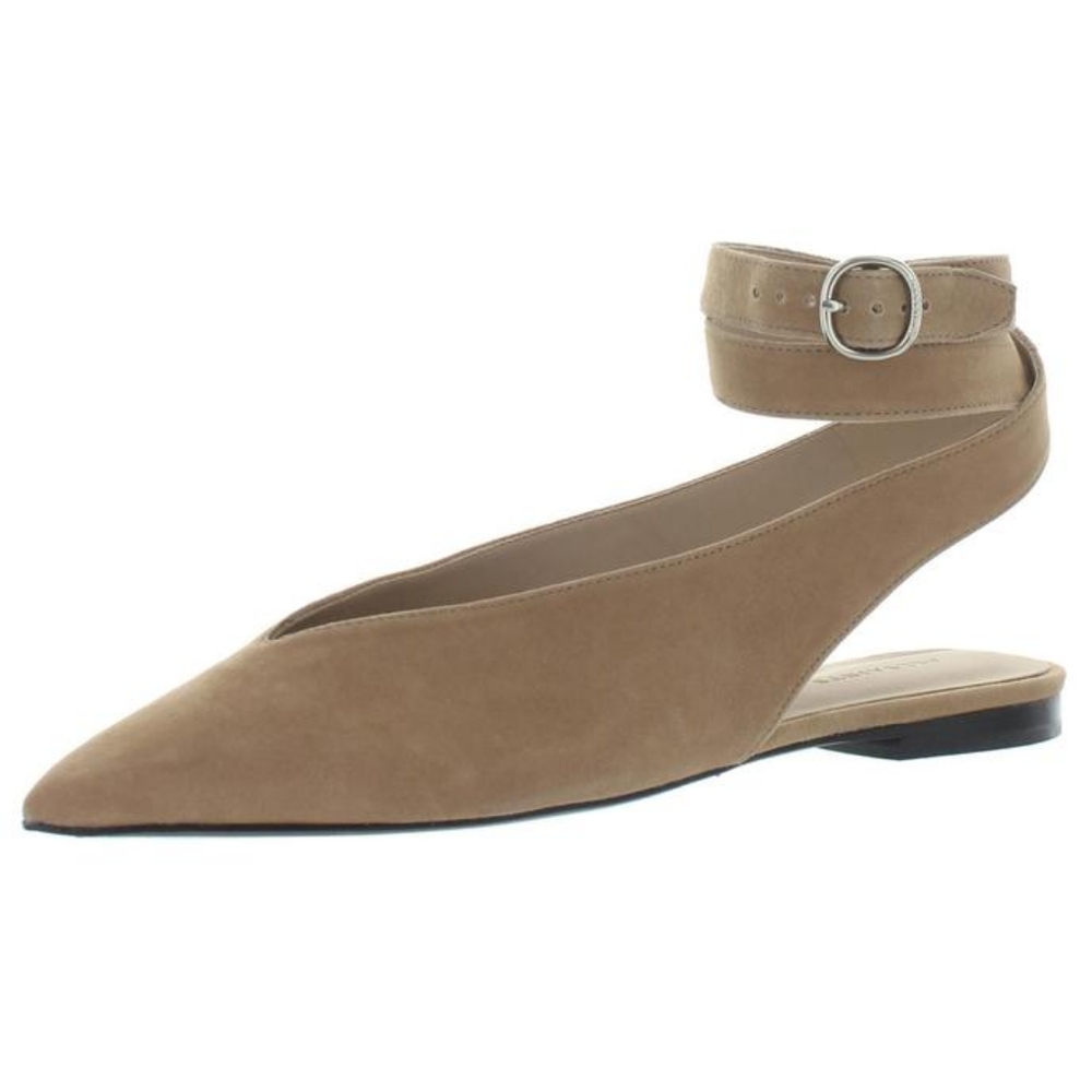 All Saints Cory Pointed Suede Flat Slingback Sz 41